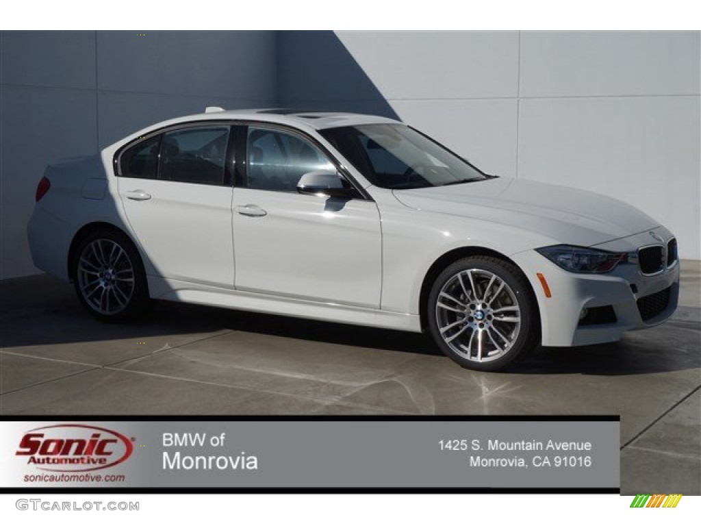 2015 3 Series 335i Sedan - Alpine White / Black photo #1