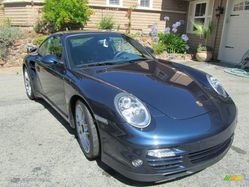 Dark Blue Metallic 2012 Porsche 911 Turbo Coupe Exterior Photo #98640851