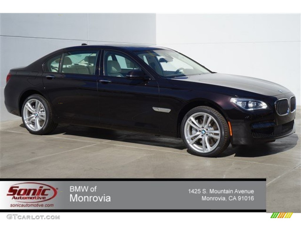 2015 7 Series 750Li Sedan - BMW Individual Ruby Black Metallic / BMW Individual Platinum/Black photo #1