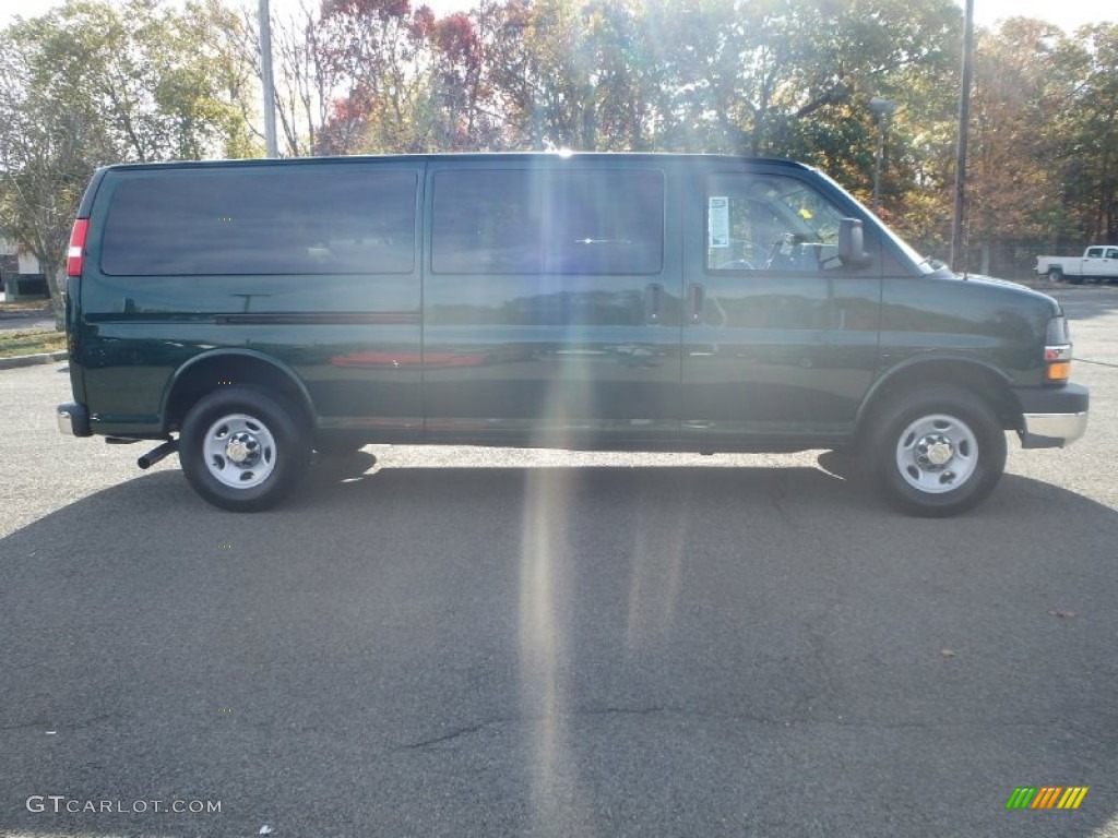 2014 Express 3500 Passenger Extended LT - Dark Green Metallic / Neutral photo #4