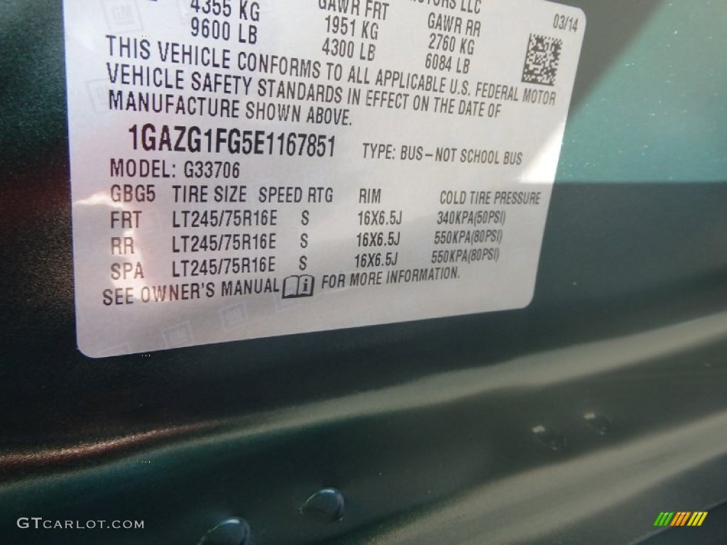 2014 Express 3500 Passenger Extended LT - Dark Green Metallic / Neutral photo #30