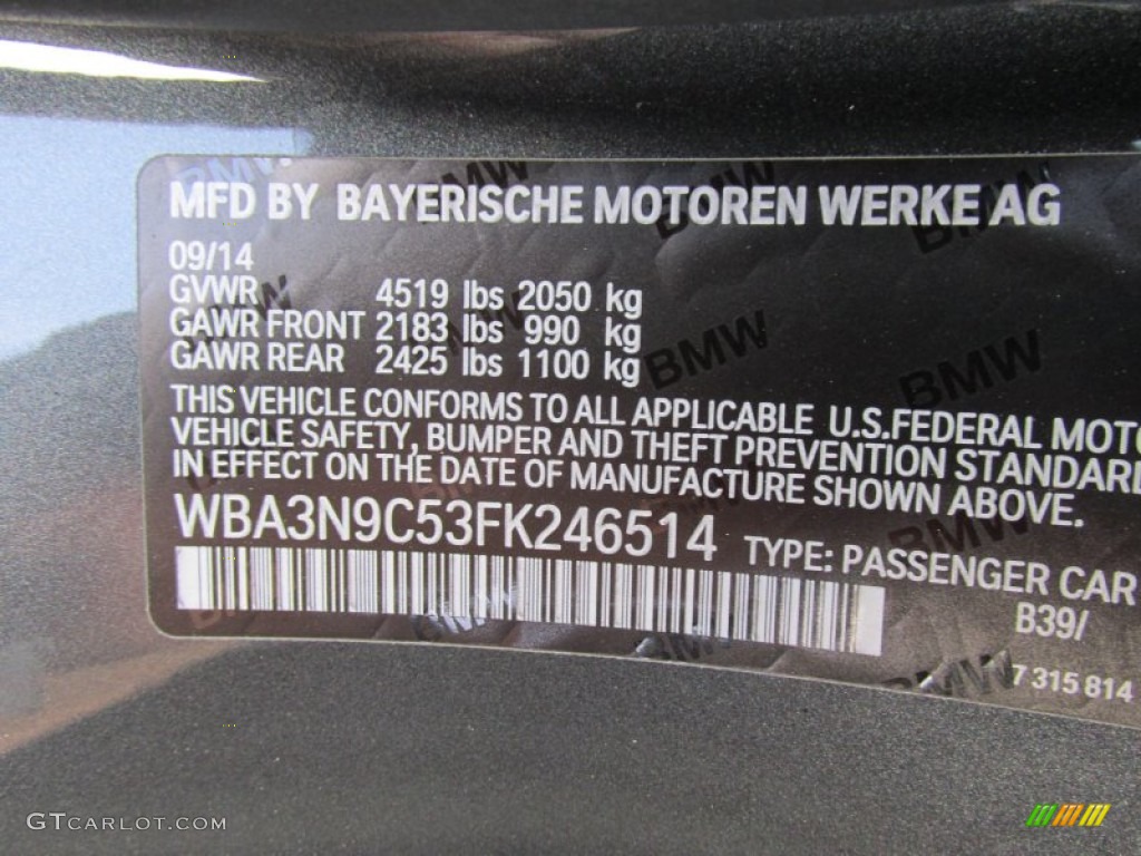 2015 4 Series Color Code B39 for Mineral Grey Metallic Photo #98648873