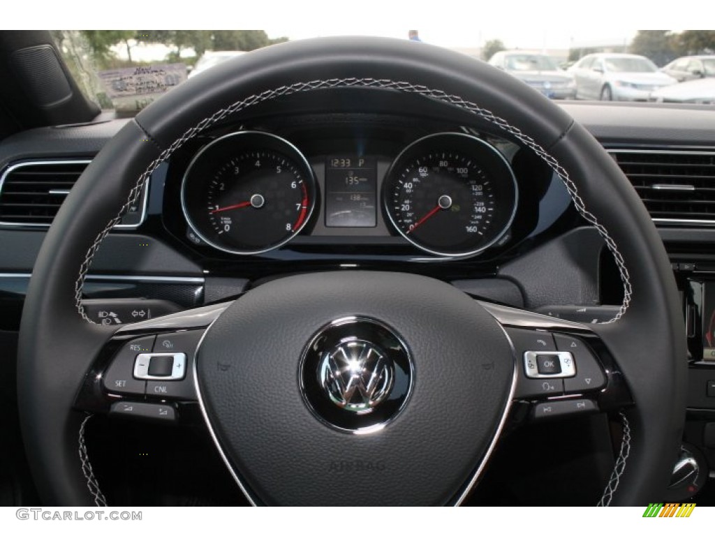 2015 Volkswagen Jetta Sport Sedan Ceramique/Titan Black Steering Wheel Photo #98649830