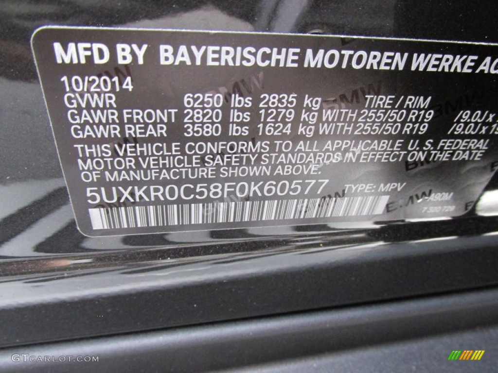 2015 BMW X5 xDrive35i Color Code Photos