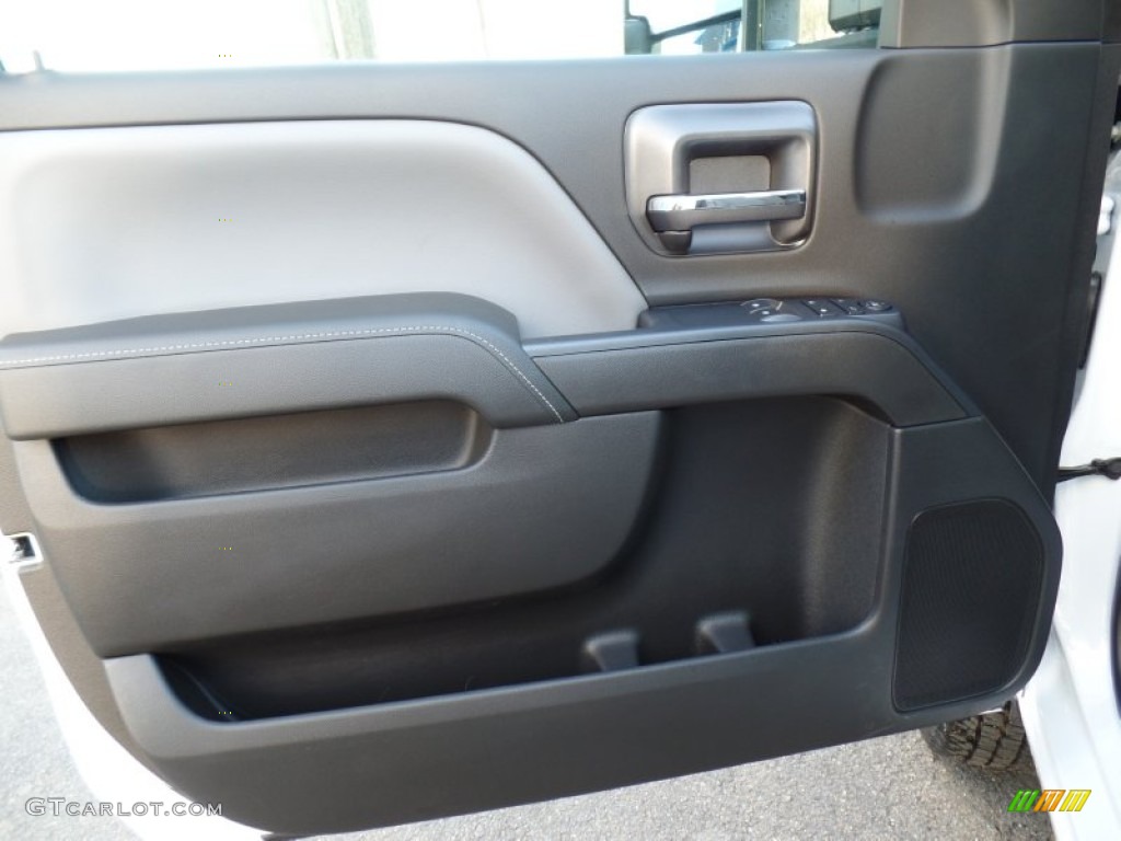 2015 Chevrolet Silverado 3500HD WT Regular Cab Dual Rear Wheel 4x4 Jet Black/Dark Ash Door Panel Photo #98653970
