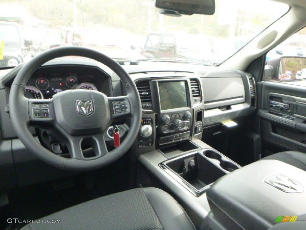 Black Interior 2015 Ram 1500 Sport Crew Cab 4x4 Photo #98654927