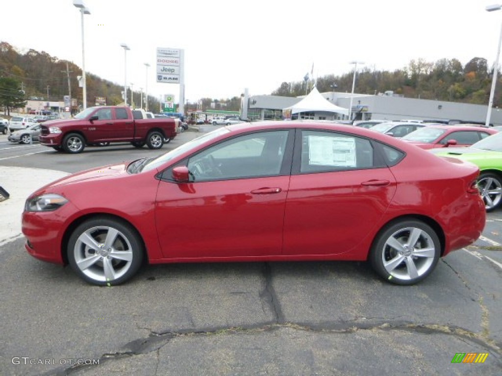 2015 Dart GT - Redline Red 2 Coat Pearl / Black/Ruby Red Accent Stitching photo #2