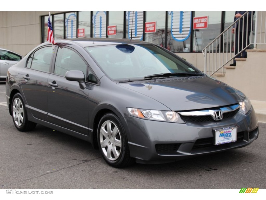 2011 Civic LX Sedan - Polished Metal Metallic / Gray photo #3