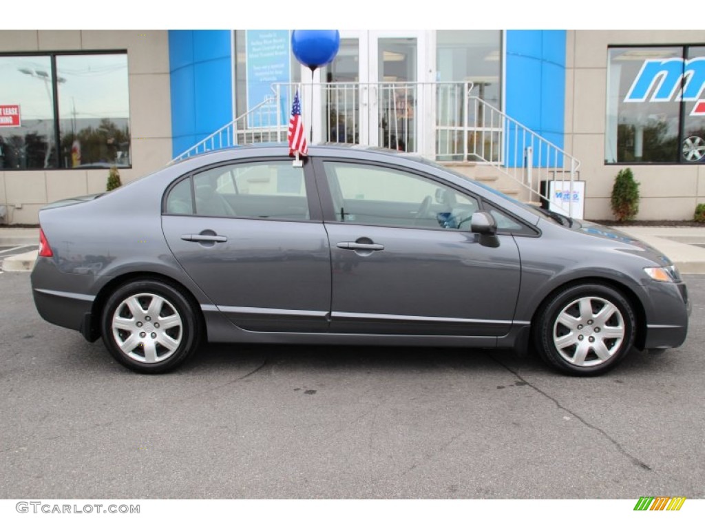 2011 Civic LX Sedan - Polished Metal Metallic / Gray photo #4