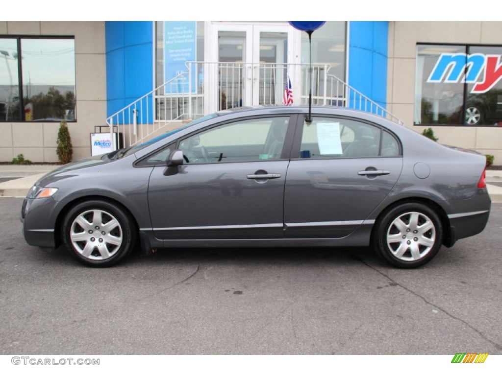 2011 Civic LX Sedan - Polished Metal Metallic / Gray photo #8