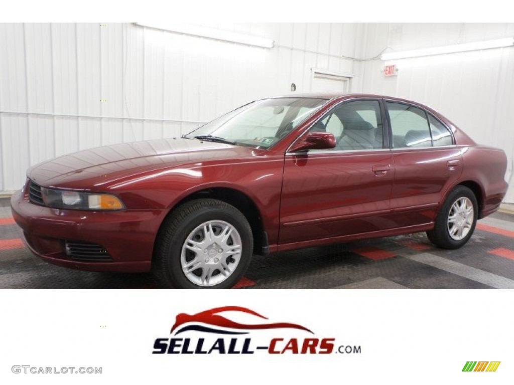 2003 Galant ES - Ultra Red Pearl / Gray photo #1