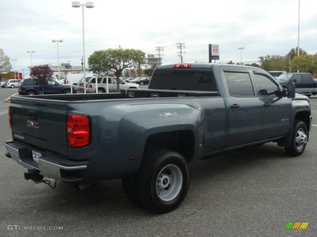 Stealth Gray Metallic 2015 GMC Sierra 3500HD Work Truck Crew Cab 4x4 Dual Rear Wheel Exterior Photo #98664281