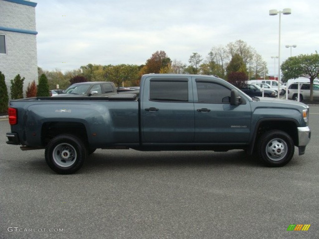 Stealth Gray Metallic 2015 GMC Sierra 3500HD Work Truck Crew Cab 4x4 Dual Rear Wheel Exterior Photo #98664301
