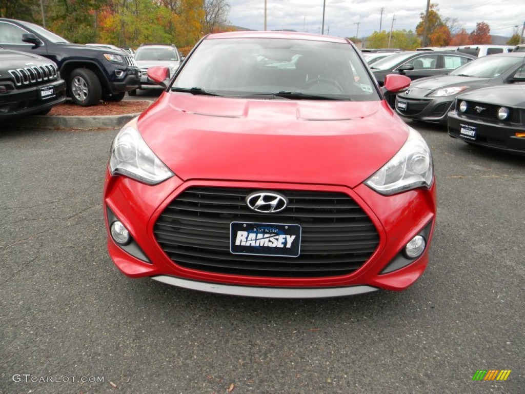 2013 Veloster Turbo - Boston Red / Black photo #2