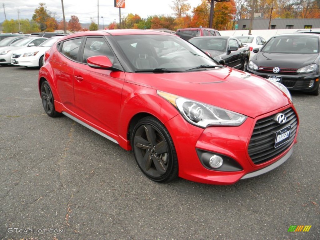 2013 Veloster Turbo - Boston Red / Black photo #4