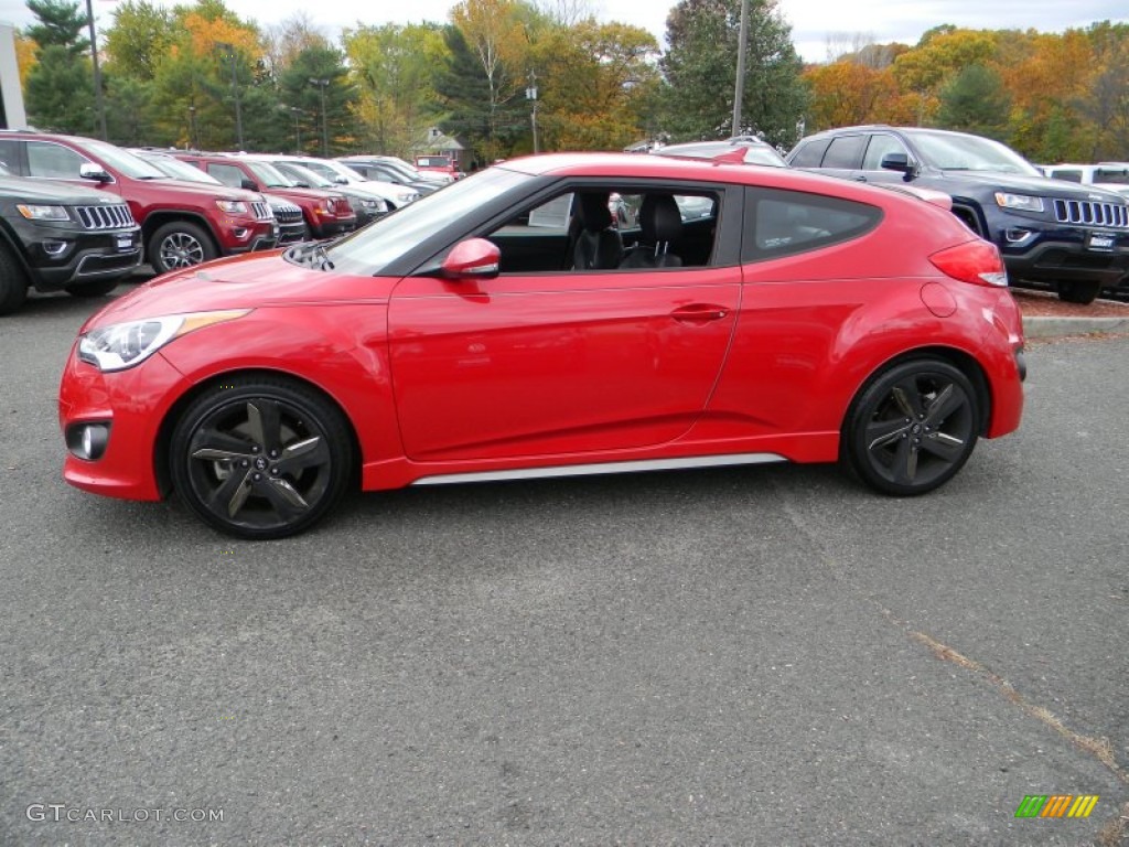 2013 Veloster Turbo - Boston Red / Black photo #10