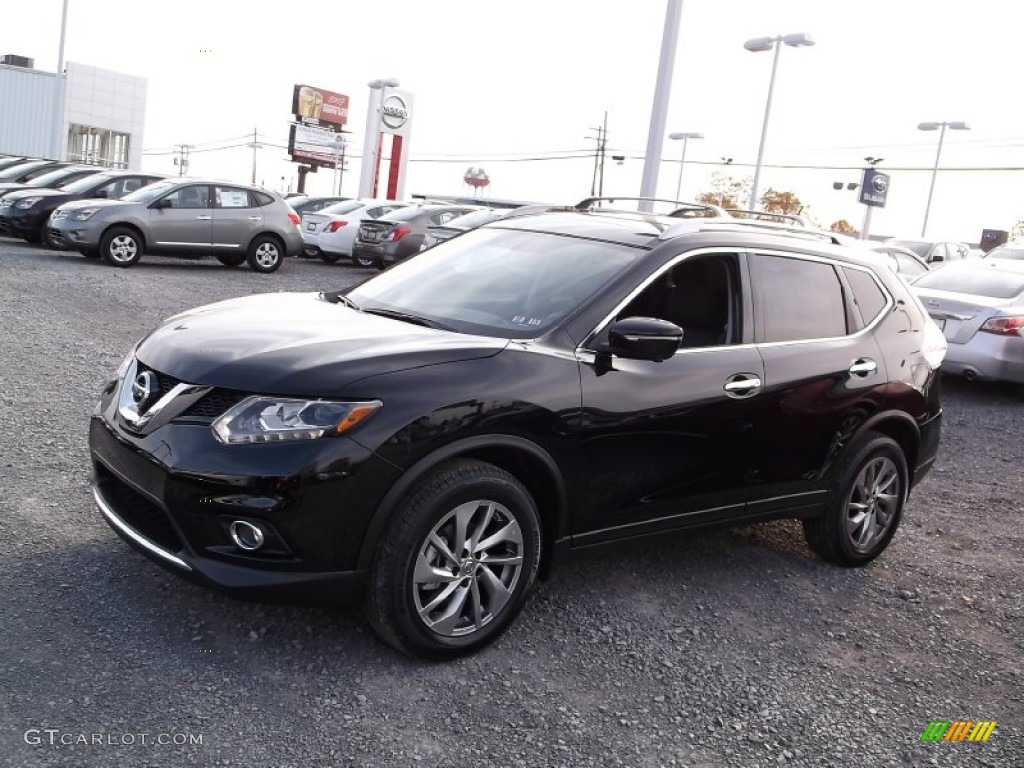 2015 Rogue SL AWD - Super Black / Charcoal photo #6