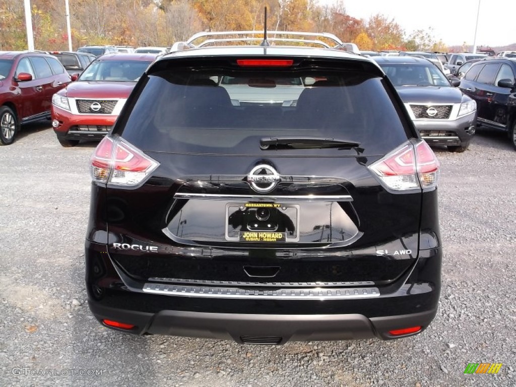 2015 Rogue SL AWD - Super Black / Charcoal photo #7