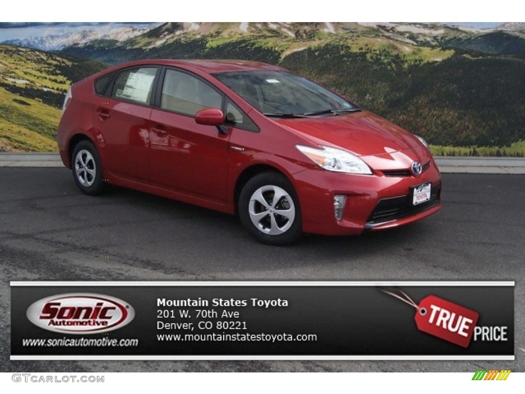 2015 Prius Two Hybrid - Barcelona Red Metallic / Bisque photo #1