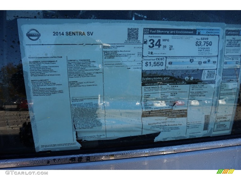 2014 Nissan Sentra SV Window Sticker Photos