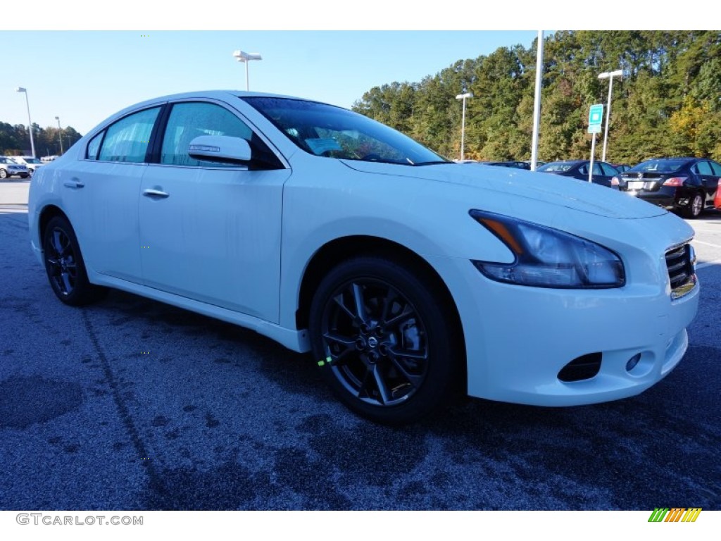 Pearl White 2014 Nissan Maxima 3.5 S Exterior Photo #98703634