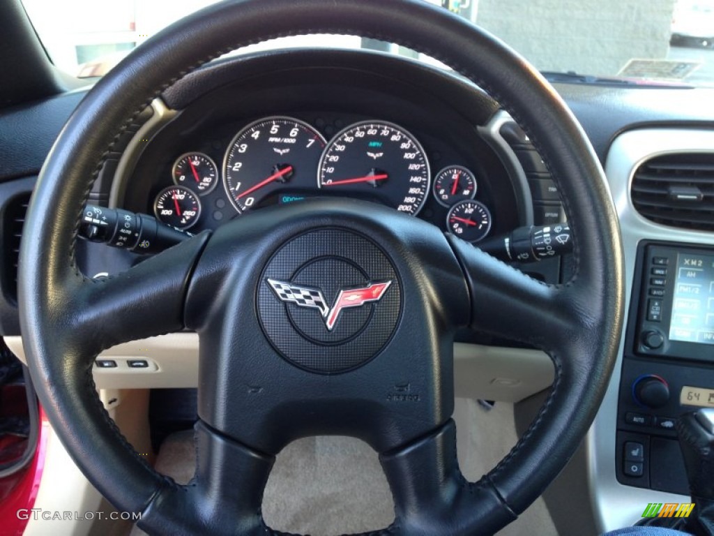 2005 Chevrolet Corvette Coupe Cashmere Steering Wheel Photo #98706541