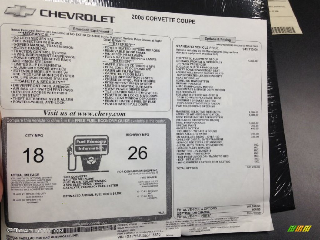 2005 Corvette Coupe - Magnetic Red Metallic / Cashmere photo #65