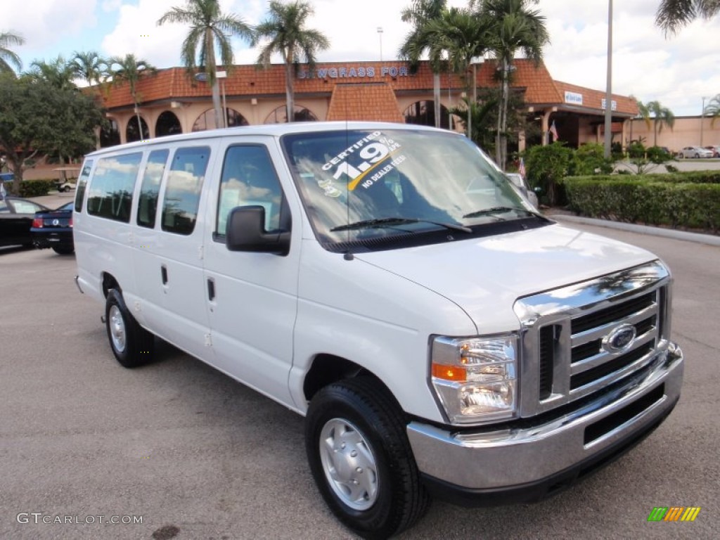 2014 E-Series Van E350 XLT Extended 15 Passenger Van - Oxford White / Medium Flint photo #1