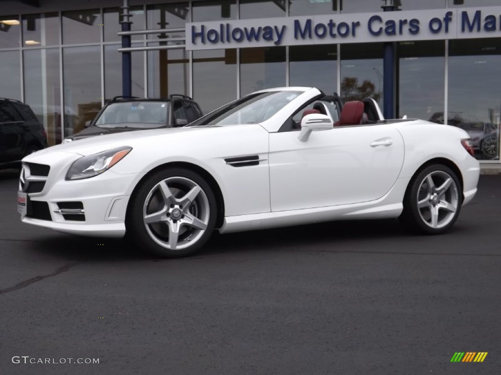 2015 SLK 250 Roadster - Polar White / Bengal Red/Black photo #6
