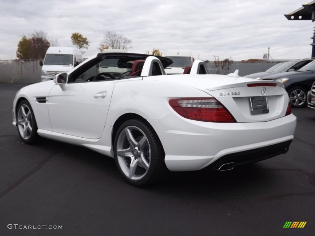 2015 SLK 250 Roadster - Polar White / Bengal Red/Black photo #7