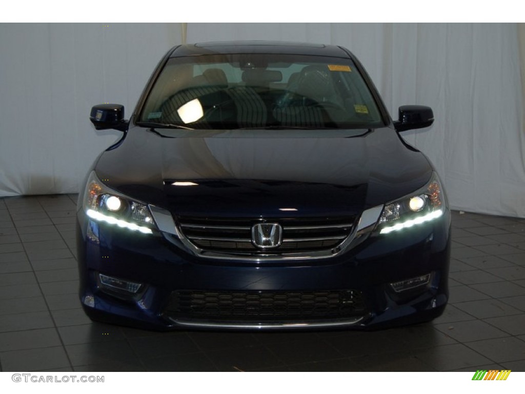 2013 Accord EX-L V6 Sedan - Obsidian Blue Pearl / Gray photo #3