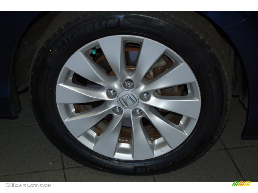 2013 Accord EX-L V6 Sedan - Obsidian Blue Pearl / Gray photo #4
