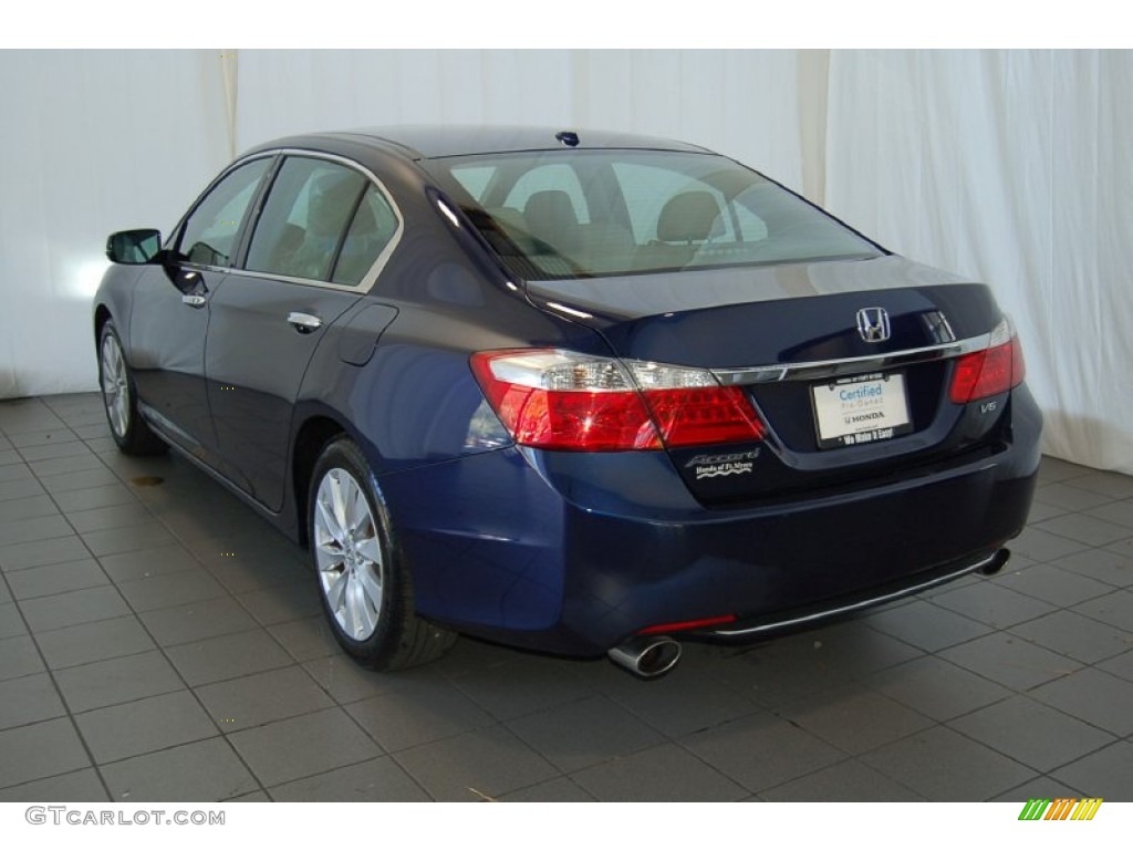 2013 Accord EX-L V6 Sedan - Obsidian Blue Pearl / Gray photo #8