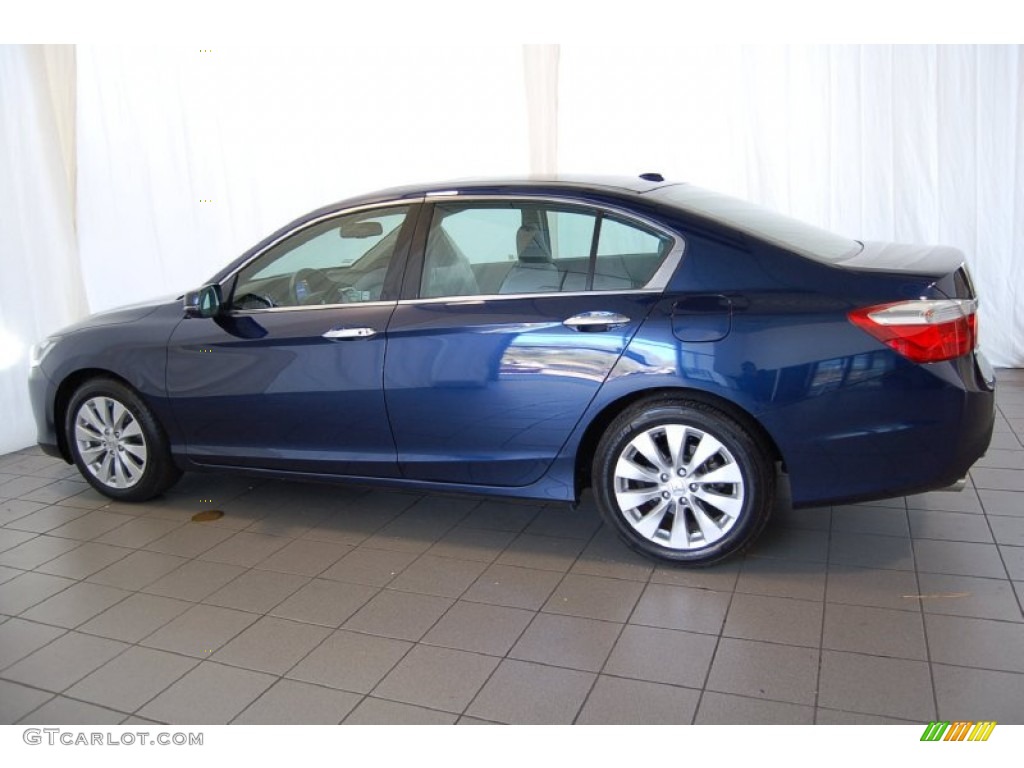 2013 Accord EX-L V6 Sedan - Obsidian Blue Pearl / Gray photo #11