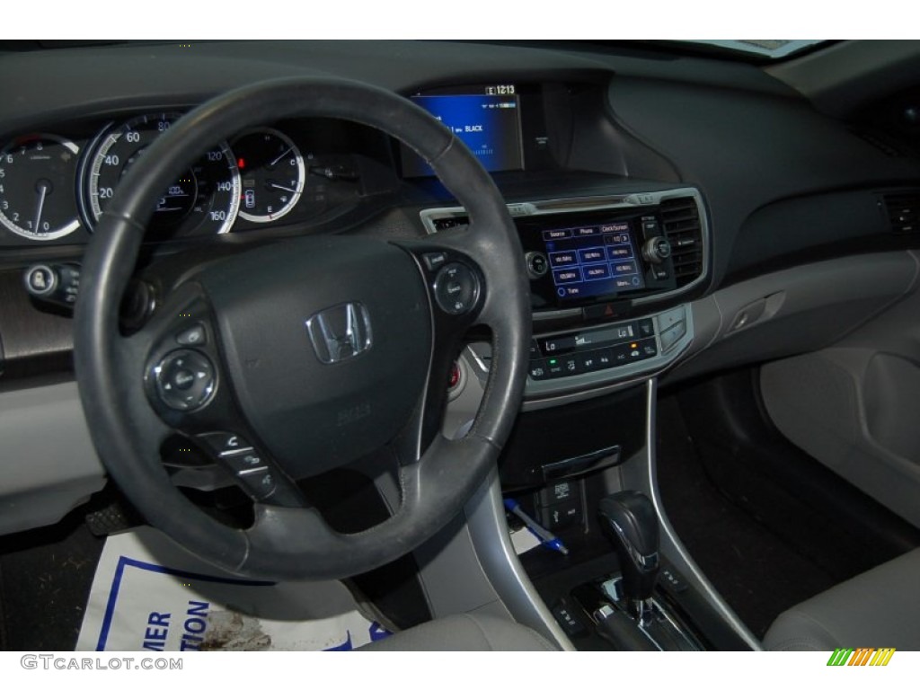 2013 Accord EX-L V6 Sedan - Obsidian Blue Pearl / Gray photo #13
