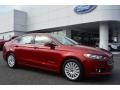 Ruby Red Metallic 2015 Ford Fusion Hybrid SE Exterior