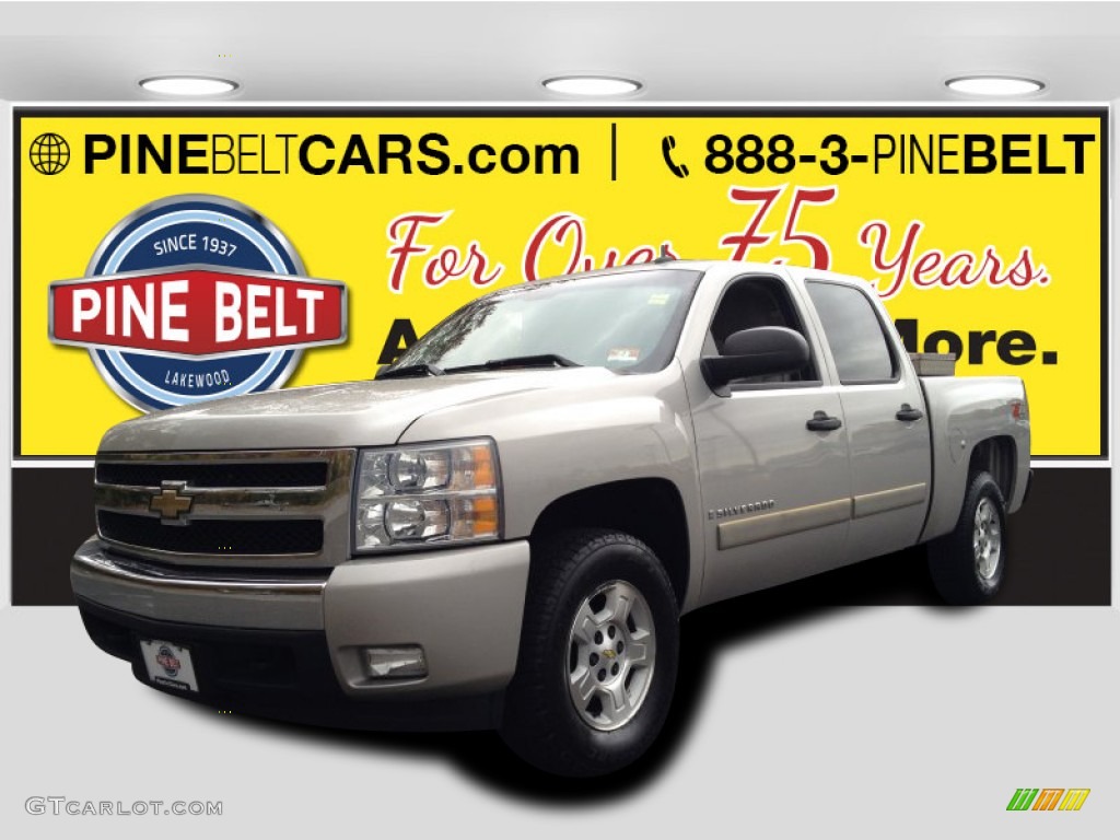 2008 Silverado 1500 LT Crew Cab 4x4 - Silver Birch Metallic / Light Titanium/Ebony Accents photo #1