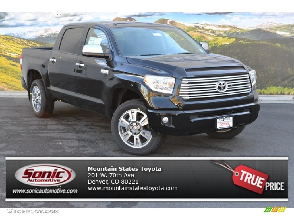 2015 Tundra Platinum CrewMax 4x4 - Attitude Black Metallic / Black photo #1