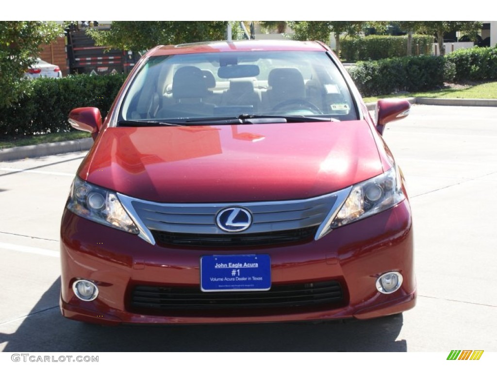 2010 HS 250h Hybrid Premium - Matador Red Mica / Parchment photo #3