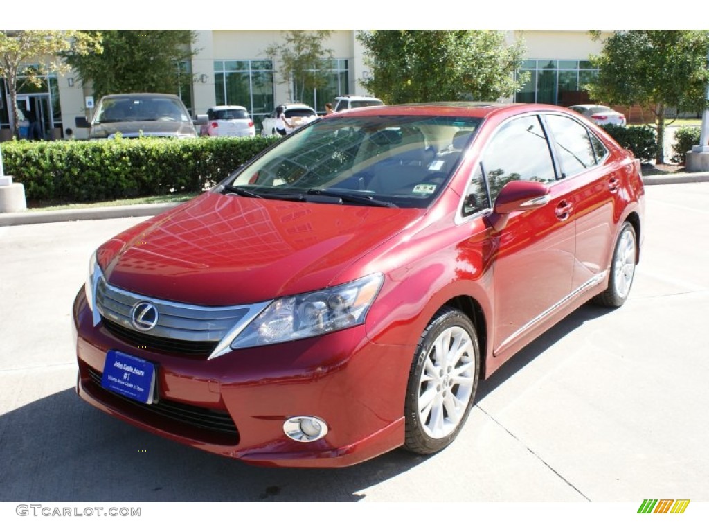 2010 HS 250h Hybrid Premium - Matador Red Mica / Parchment photo #4