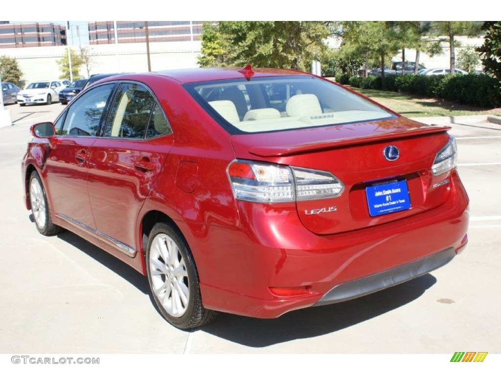 2010 HS 250h Hybrid Premium - Matador Red Mica / Parchment photo #6