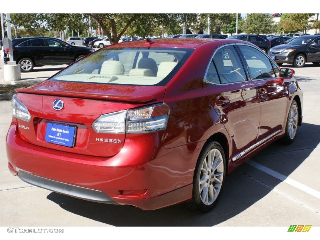 2010 HS 250h Hybrid Premium - Matador Red Mica / Parchment photo #8