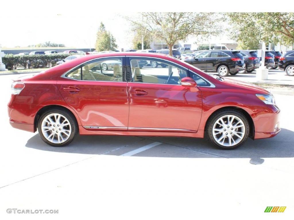 2010 HS 250h Hybrid Premium - Matador Red Mica / Parchment photo #9
