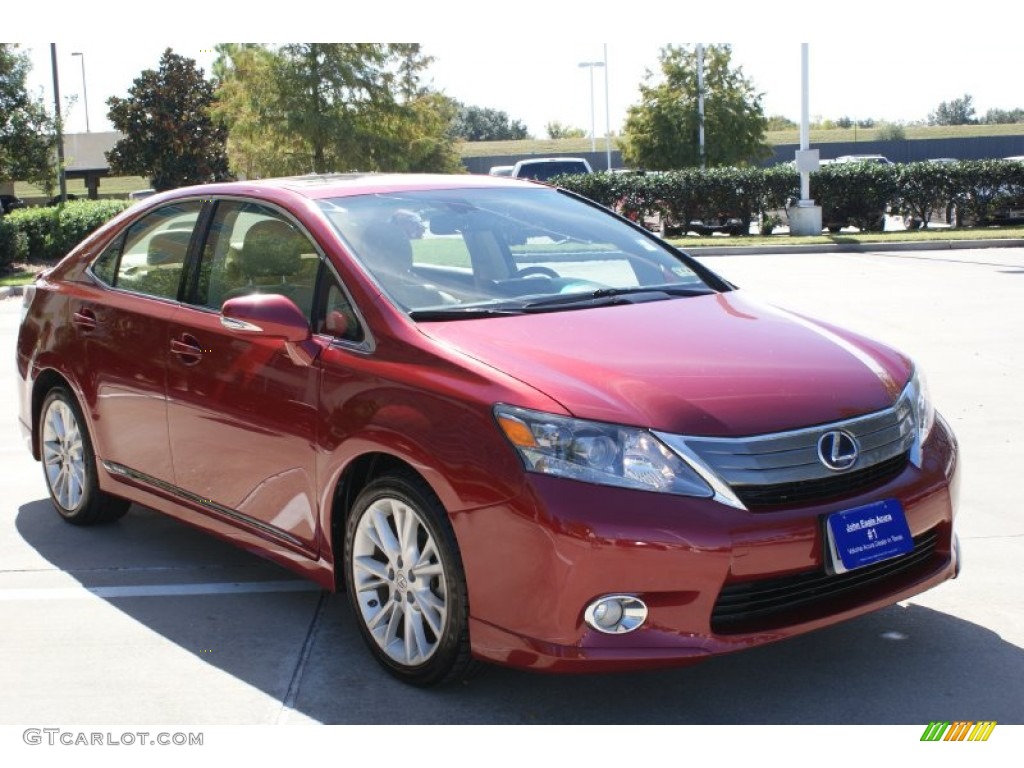 2010 HS 250h Hybrid Premium - Matador Red Mica / Parchment photo #10
