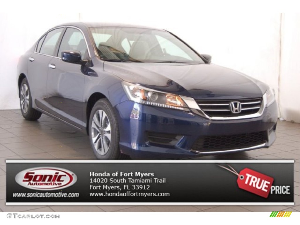 2015 Accord LX Sedan - Obsidian Blue Pearl / Gray photo #1