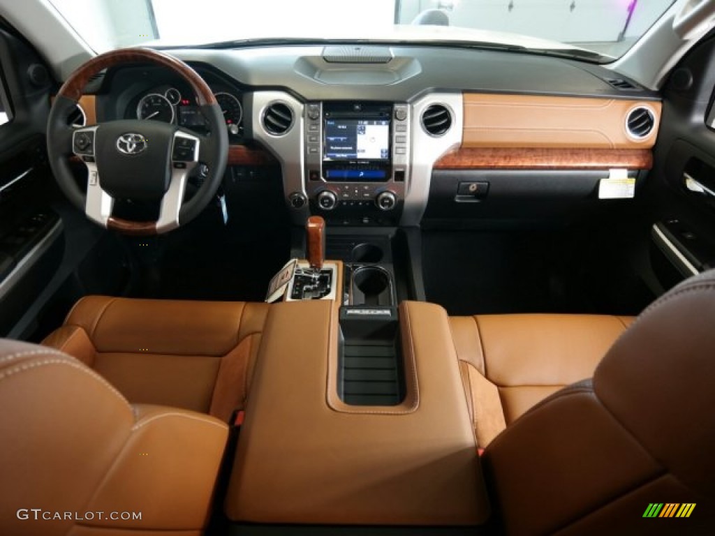 2015 Toyota Tundra 1794 Edition CrewMax 4x4 1794 Edition Premium Brown Leather Dashboard Photo #98771053