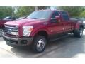 2015 Ruby Red Ford F350 Super Duty Lariat Crew Cab 4x4 DRW  photo #13