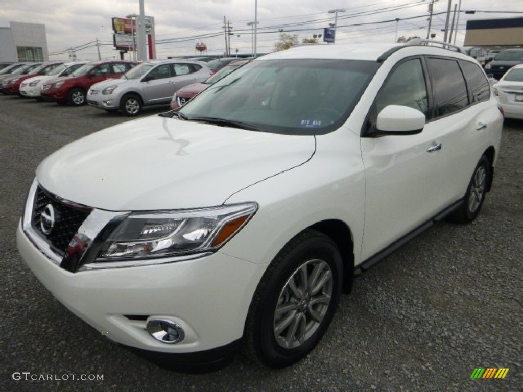 Pearl White 2015 Nissan Pathfinder SV 4x4 Exterior Photo #98777569