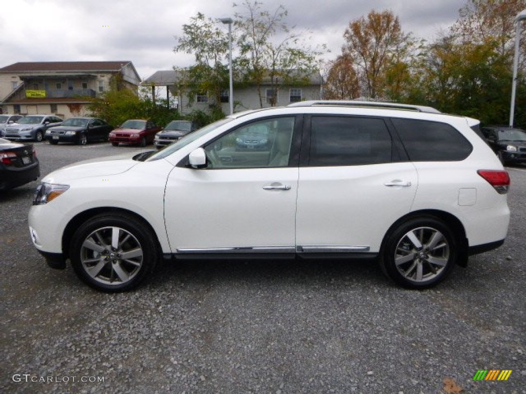 2015 Pathfinder Platinum 4x4 - Pearl White / Almond photo #4