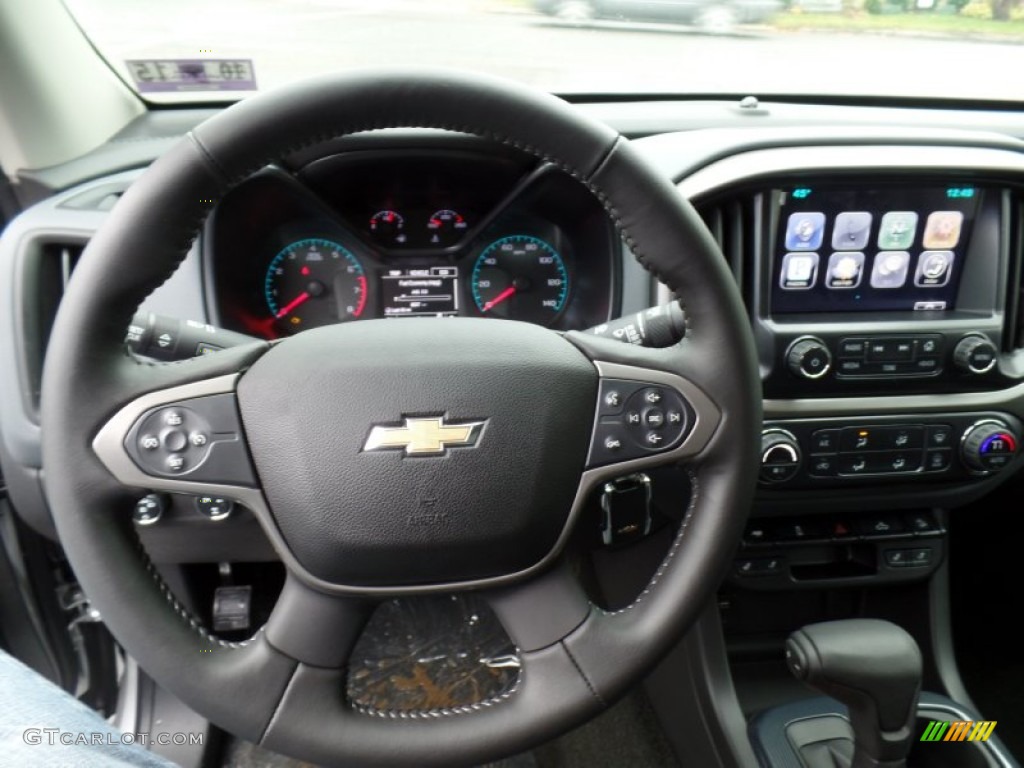2015 Chevrolet Colorado Z71 Crew Cab 4WD Jet Black Steering Wheel Photo #98782090